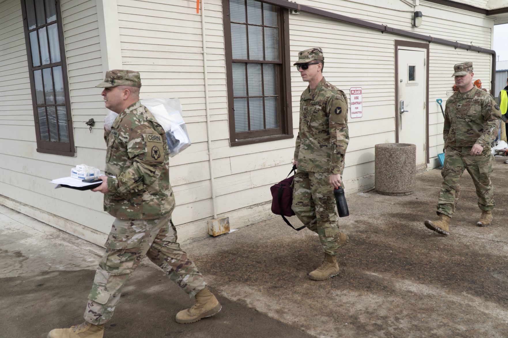 Montana Guard troops screen passengers